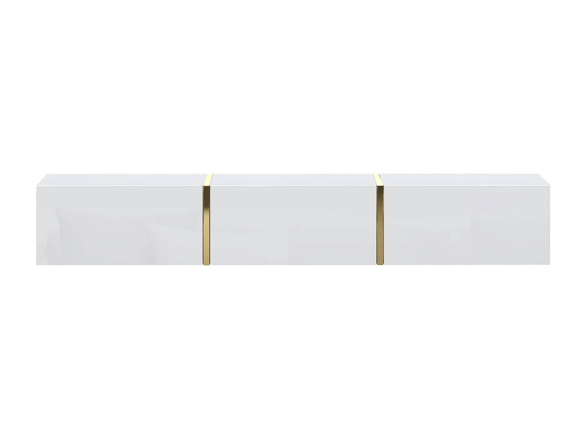 Meuble TV Suspendu Blanc - MARZIALO vue 2