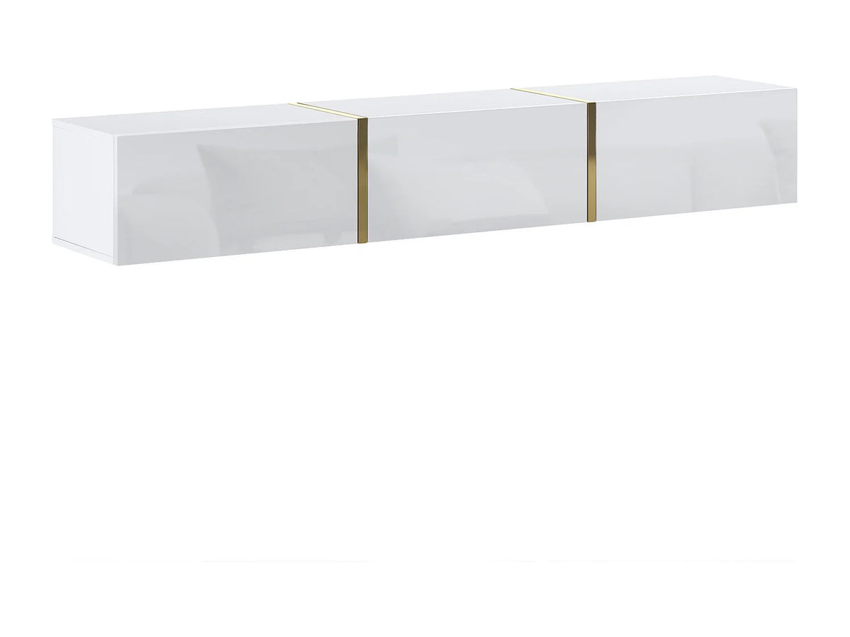 Meuble TV Suspendu Blanc - MARZIALO vue 3