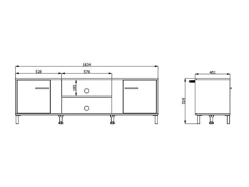 Meuble TV en Bois Scandinave - LYSANO vue 6