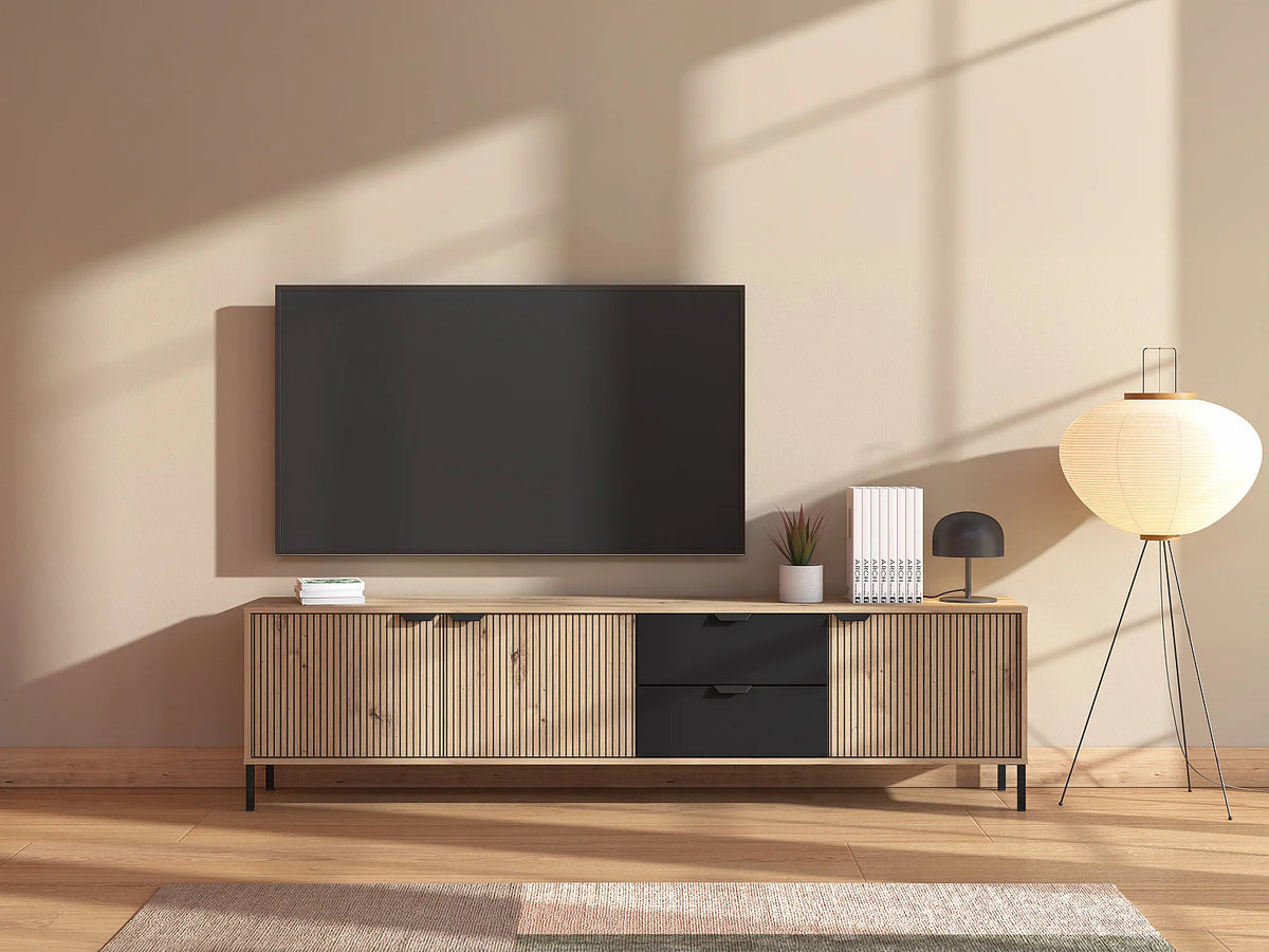 Meuble TV en Bois Noir - MERELA