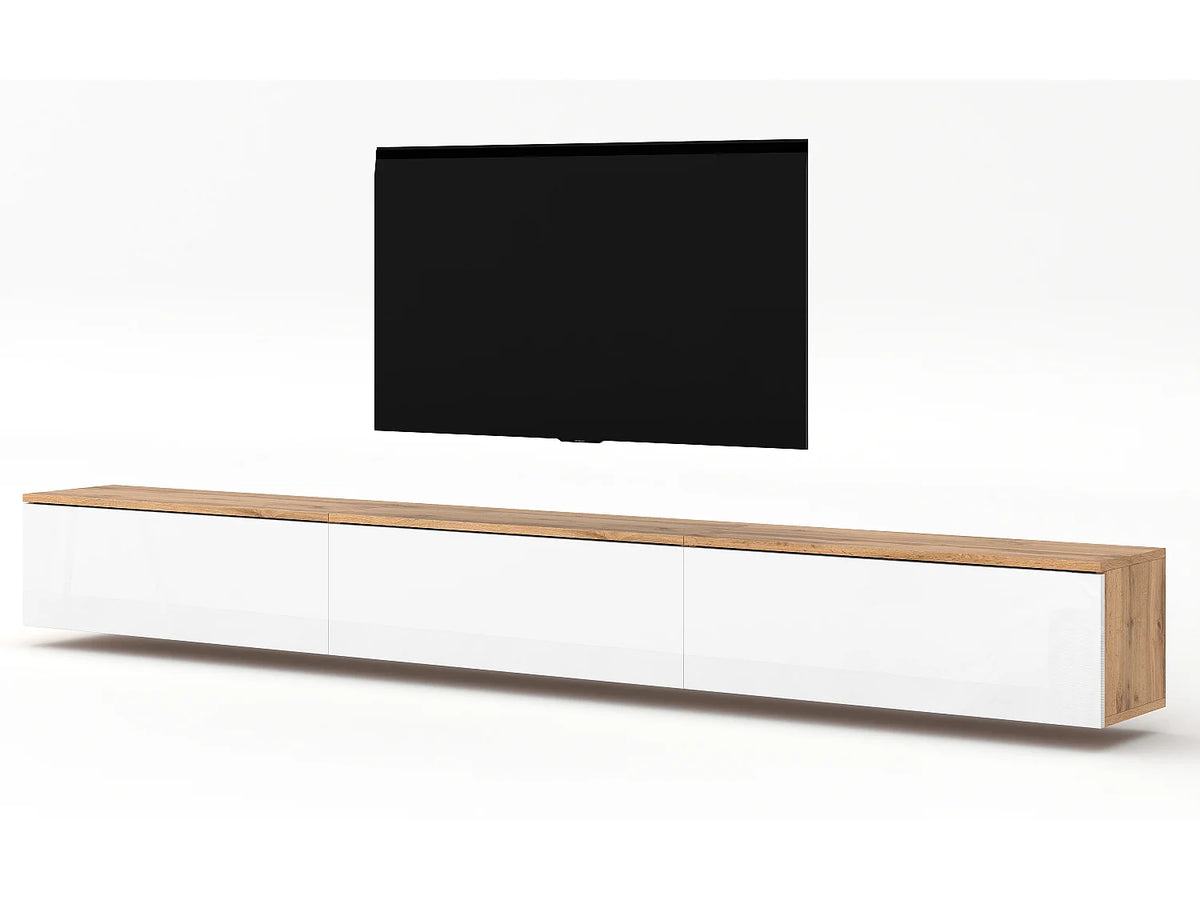 Meuble TV Suspendu Blanc 300 cm - AX LIVING vue 3