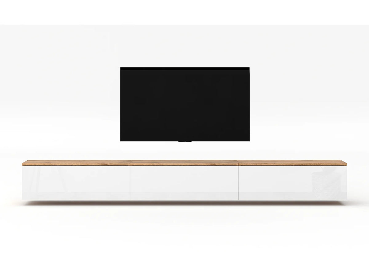 Meuble TV Suspendu Blanc 300 cm - AX LIVING vue 4