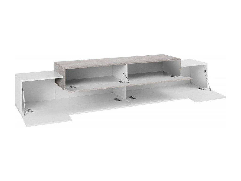 Meuble TV en Bois Blanc 240 cm - DMORA vue 4