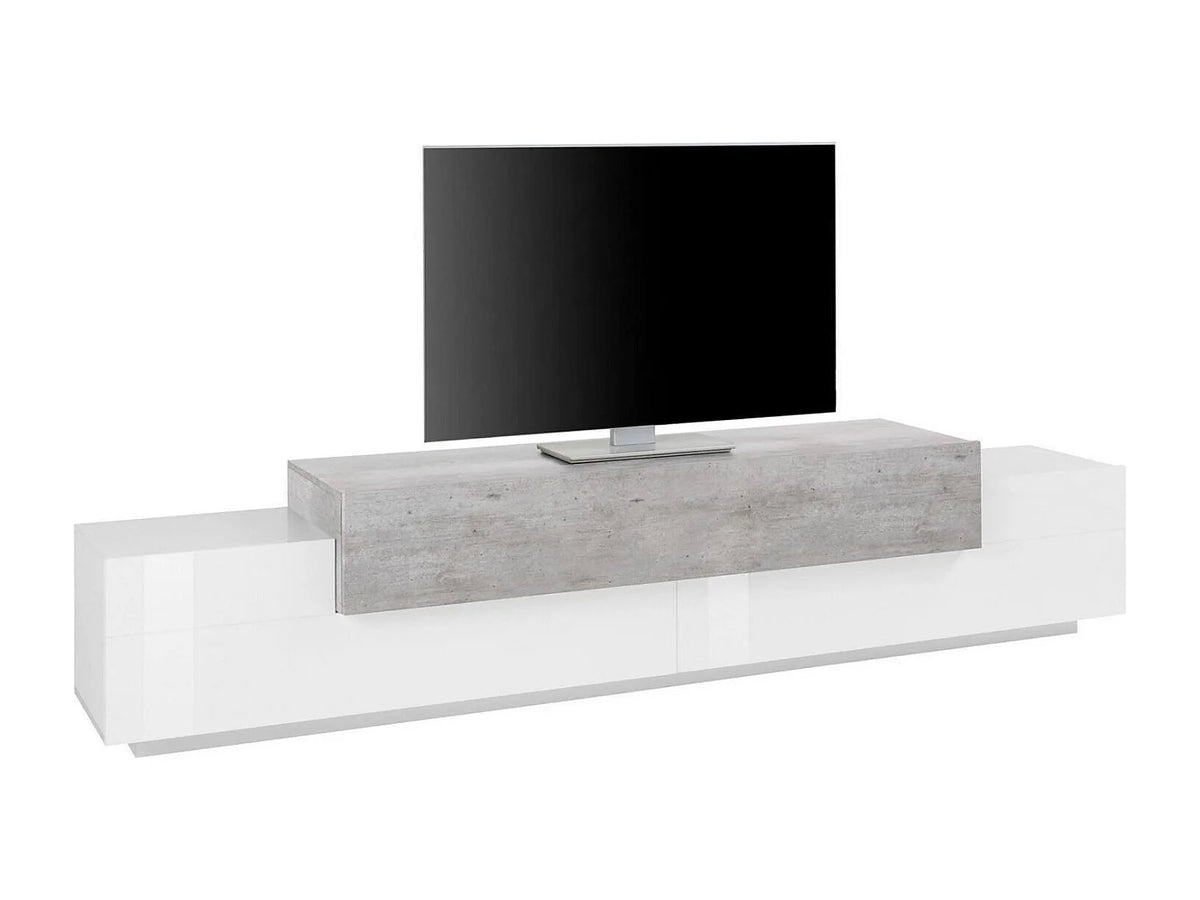 Meuble TV en Bois Blanc 240 cm - DMORA vue 3