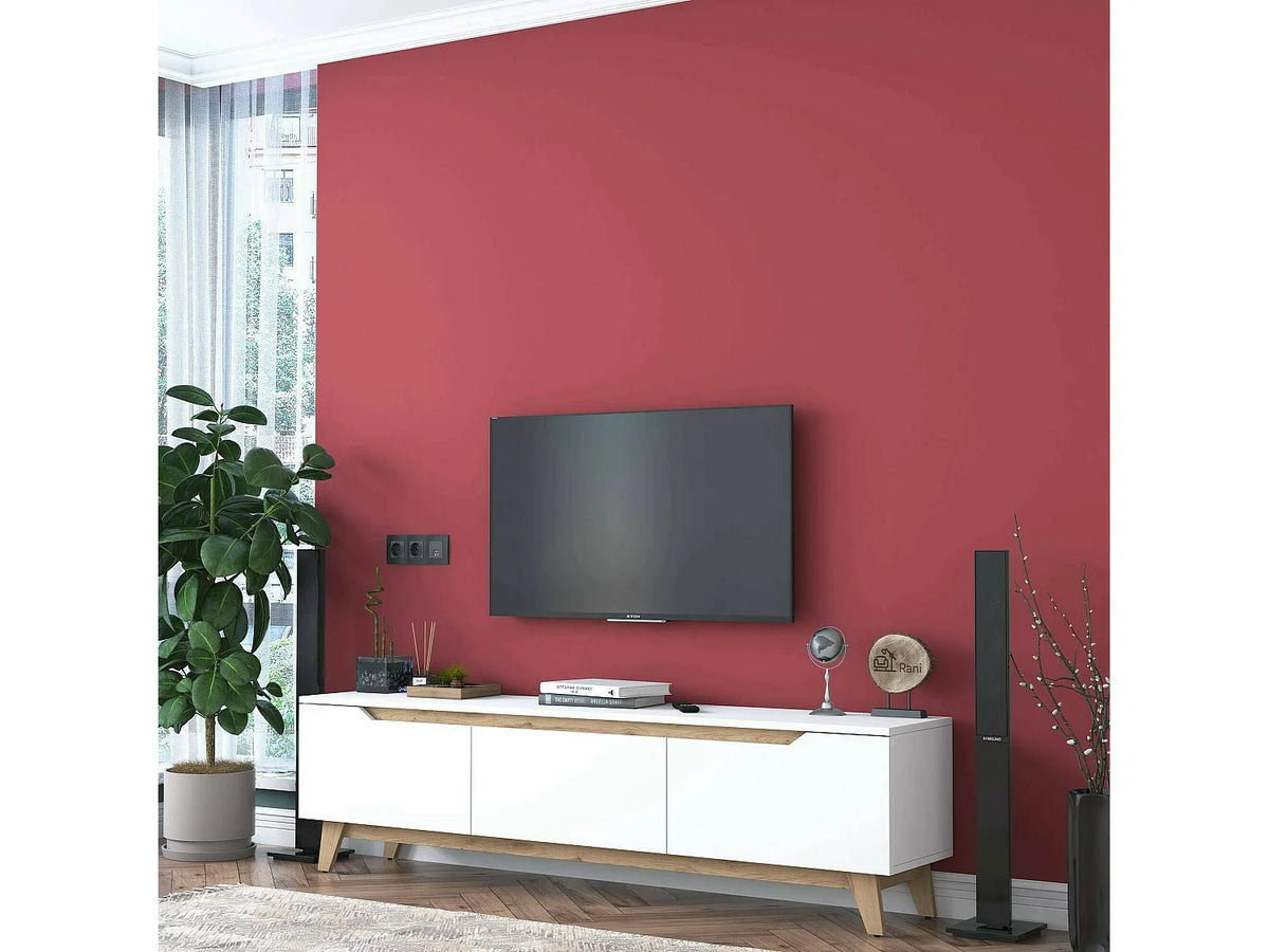 Meuble TV Suspendu Blanc 180 cm - DMORA
