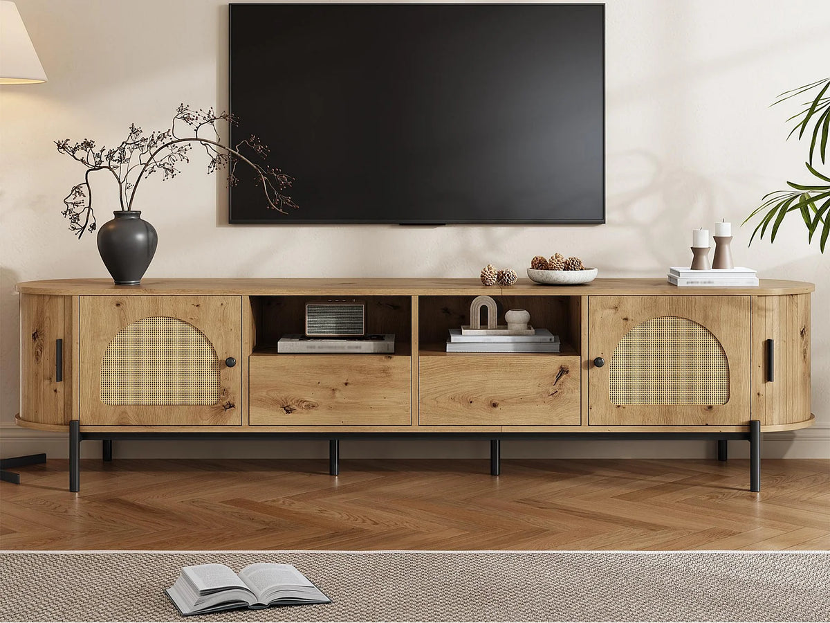 Meuble TV en Bois Moderne 200 cm - MODERNLUXE