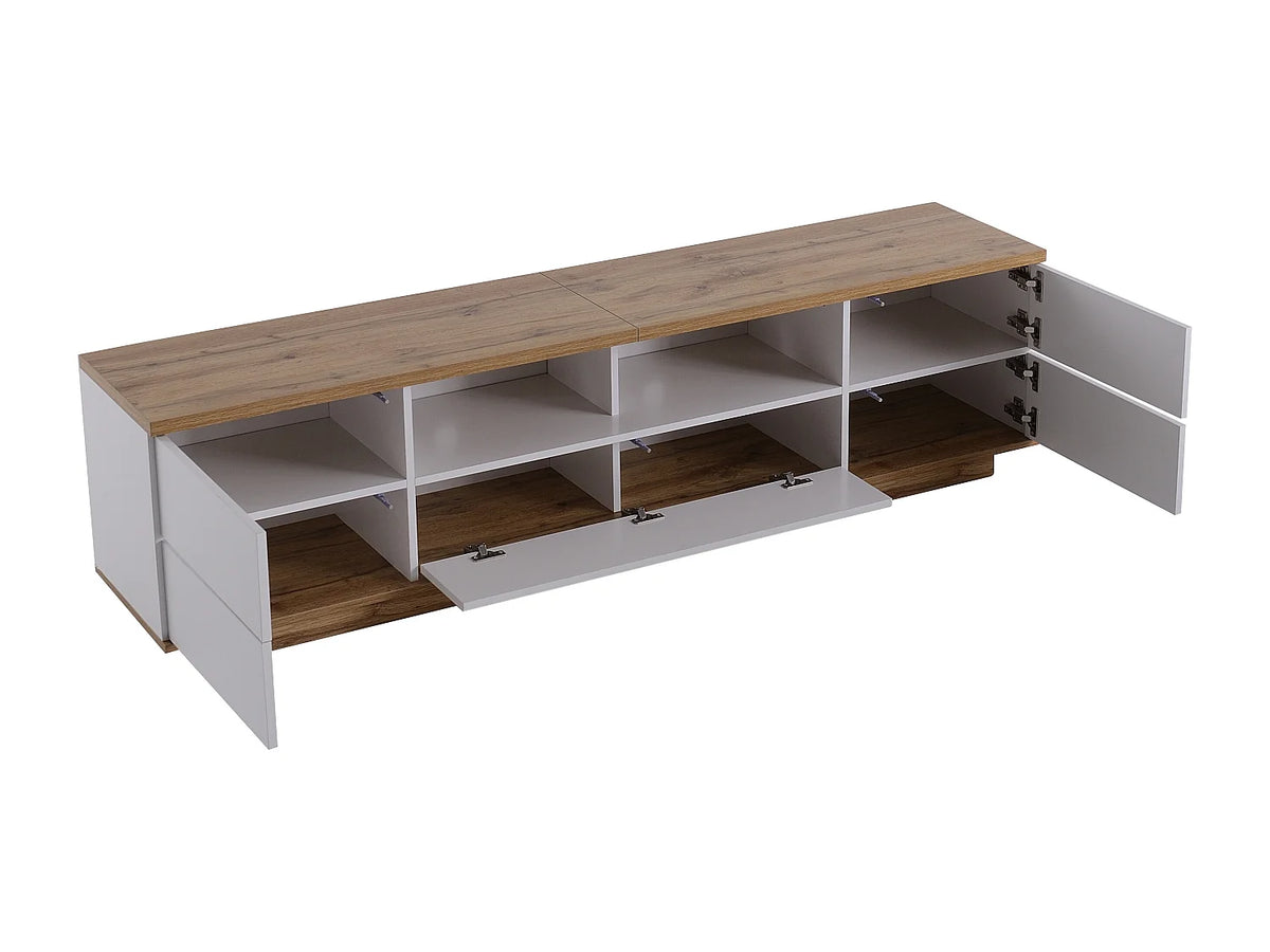 Meuble TV en Bois Blanc 180 cm - MODERNLUXE vue 7