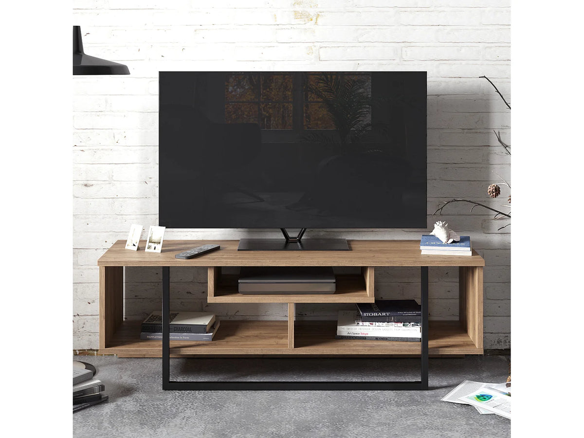 Meuble TV Bois et Métal Industriel 119 cm - DECOROTIKA FR