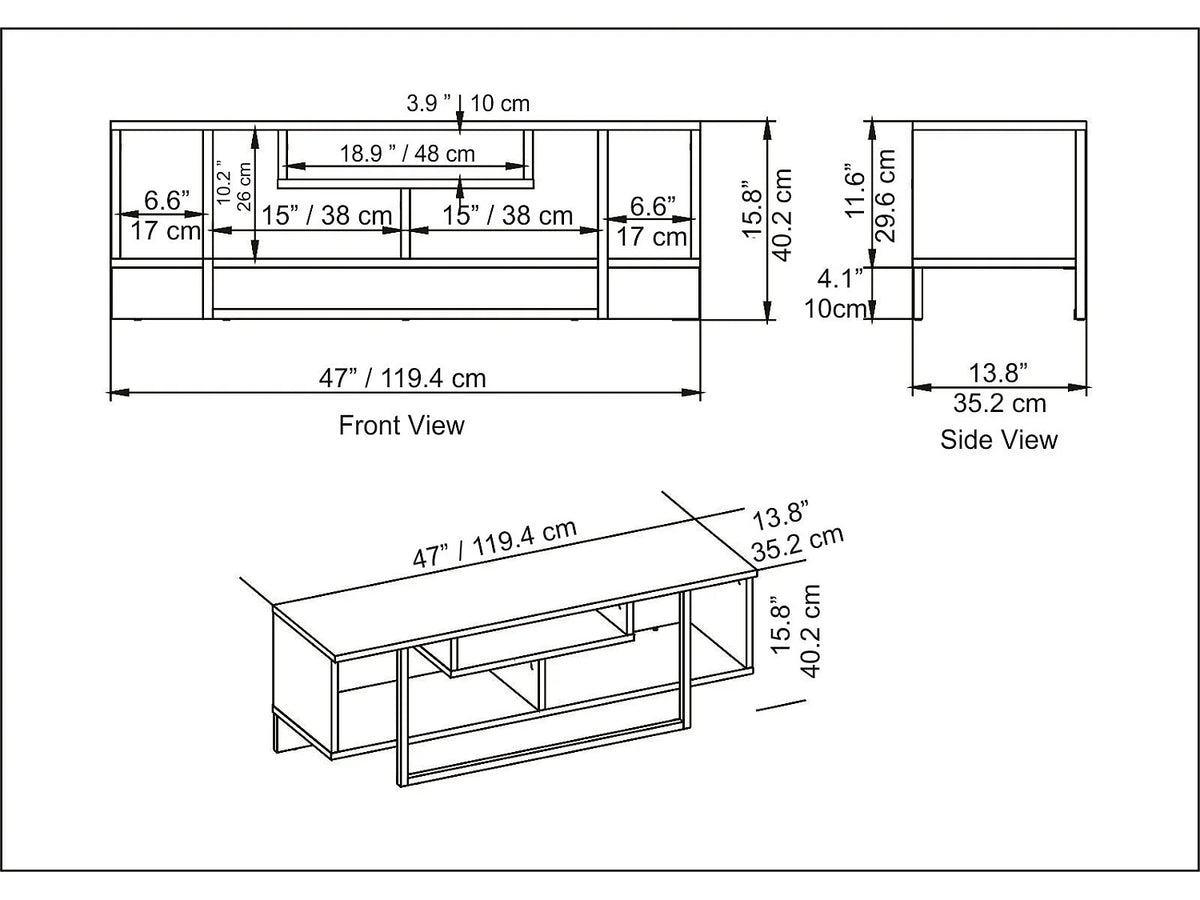 Meuble TV Bois et Métal Industriel 119 cm - DECOROTIKA FR vue 6