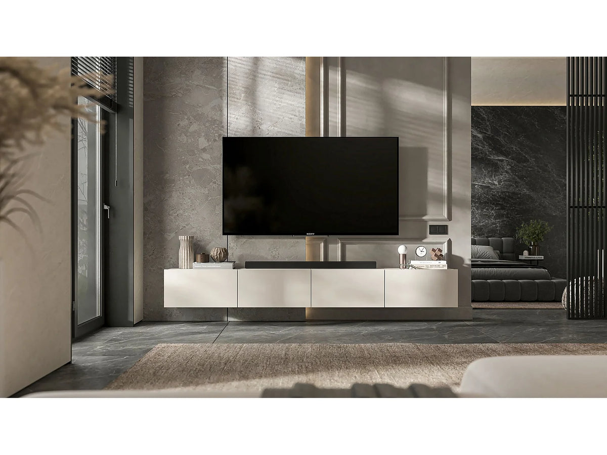 Meuble TV Suspendu en Bois 240 cm - ENJOY vue 4