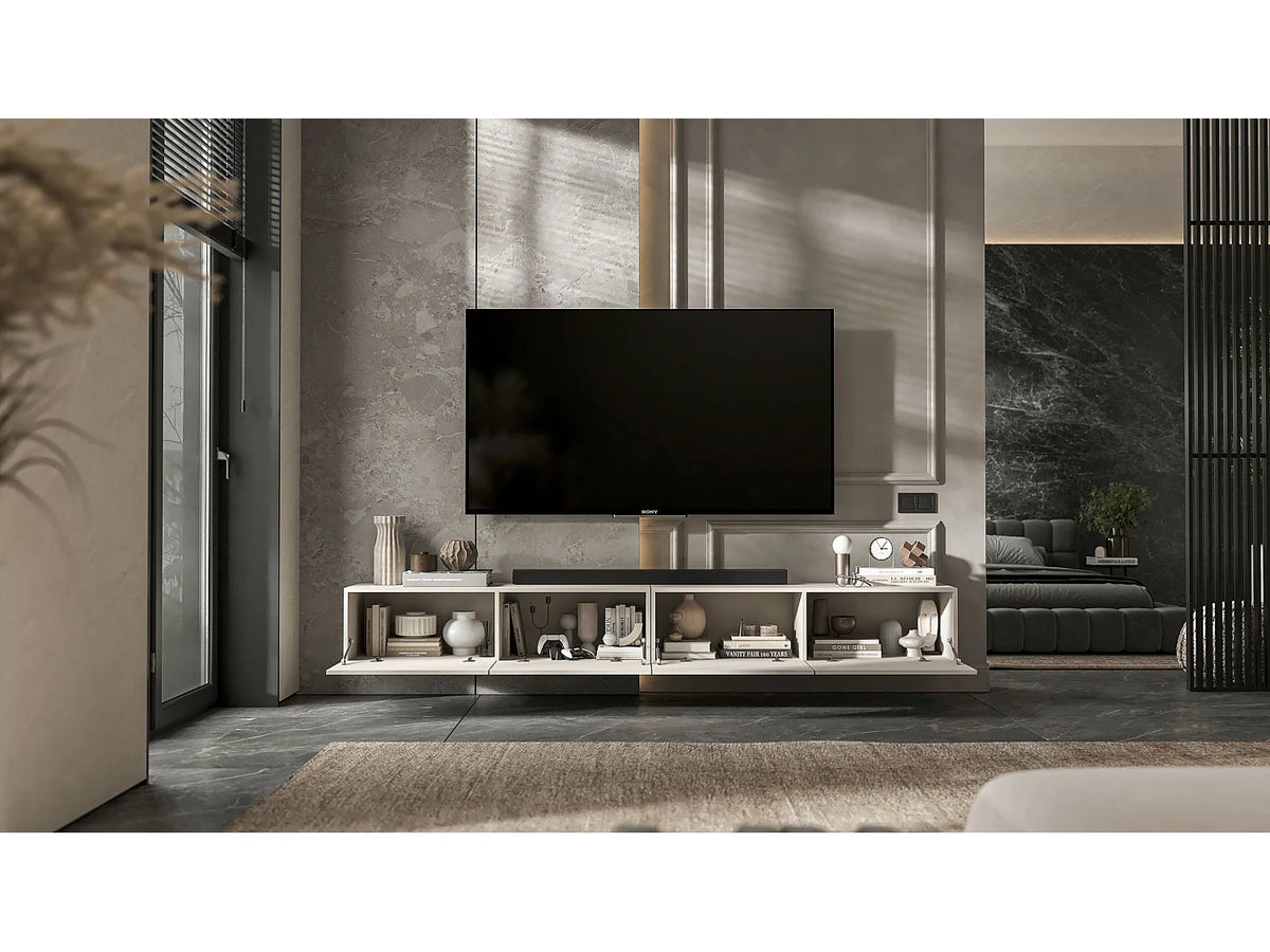 Meuble TV Suspendu en Bois 240 cm - ENJOY vue 6