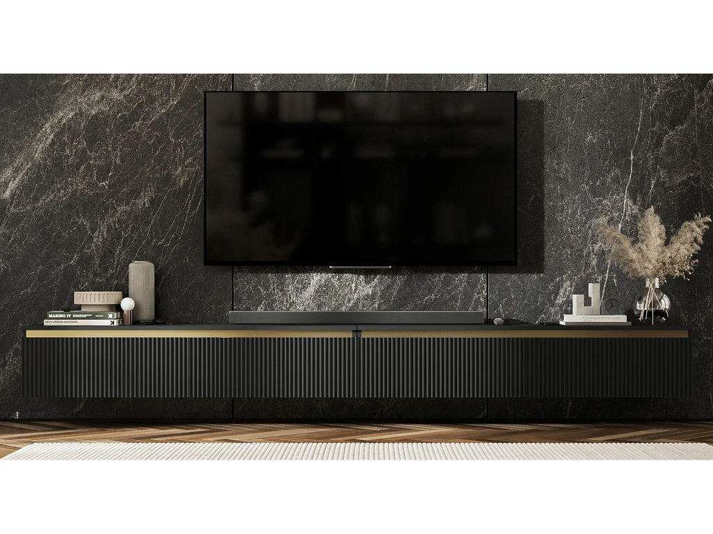 Meuble TV en Bois Noir - SELENE vue 3