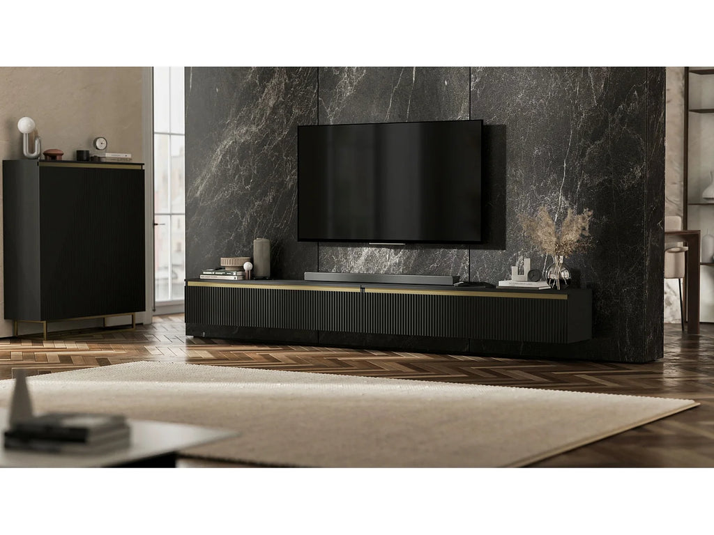 Meuble TV en Bois Noir - SELENE vue 5