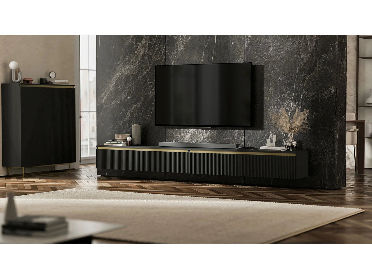 Meuble TV en Bois Noir - SELENE vue 5
