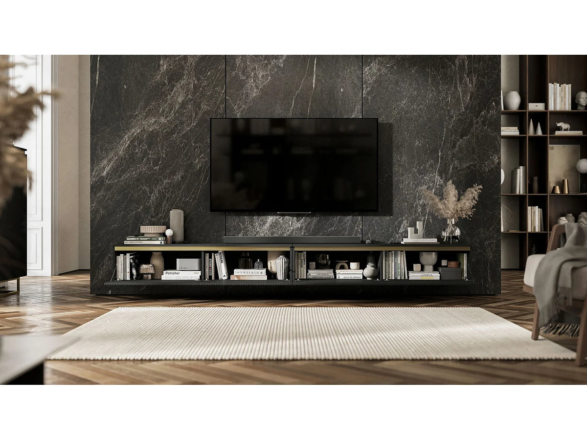 Meuble TV en Bois Noir - SELENE vue 6