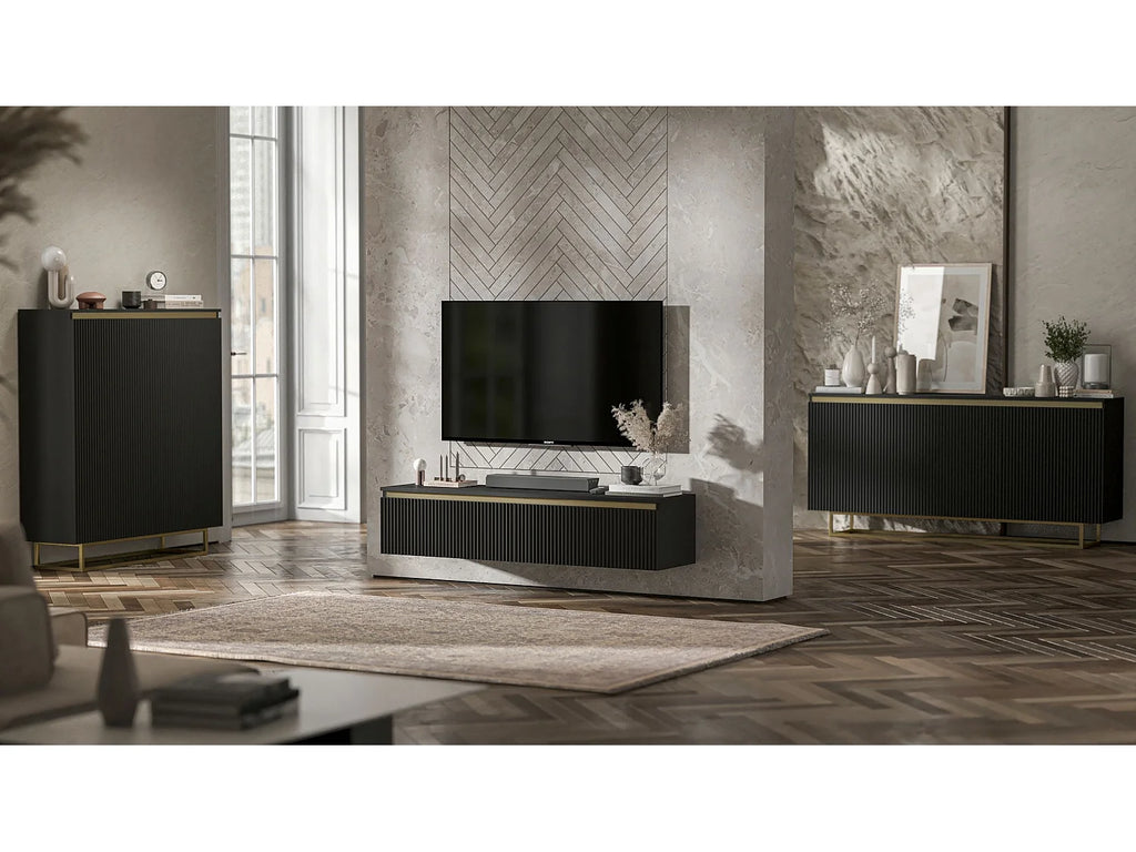 Meuble TV en Bois Noir - SELENE vue 7