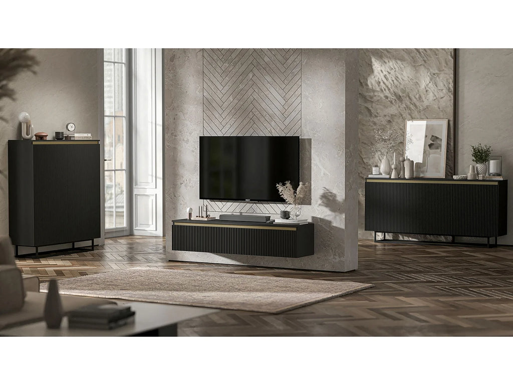 Meuble TV en Bois Noir - SELENE vue 8