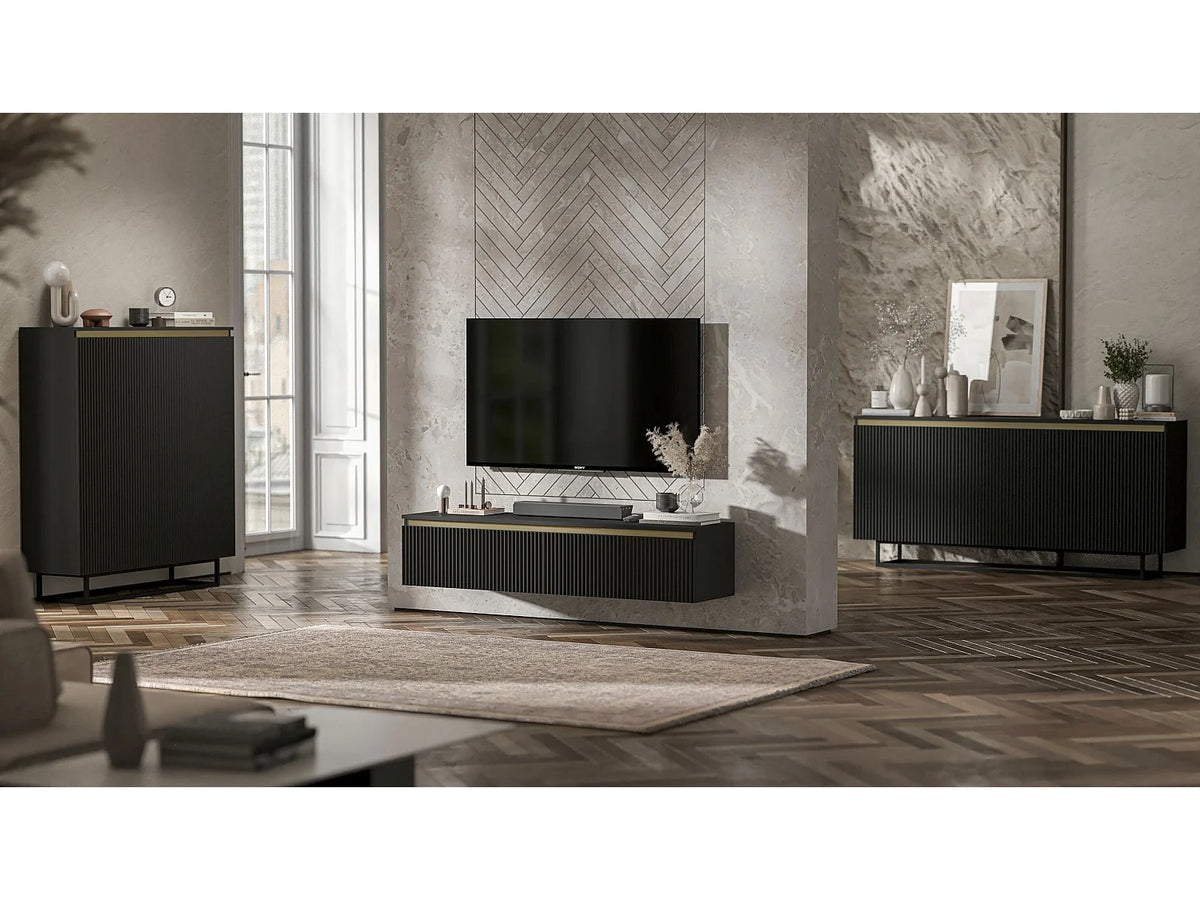Meuble TV en Bois Noir - SELENE vue 8
