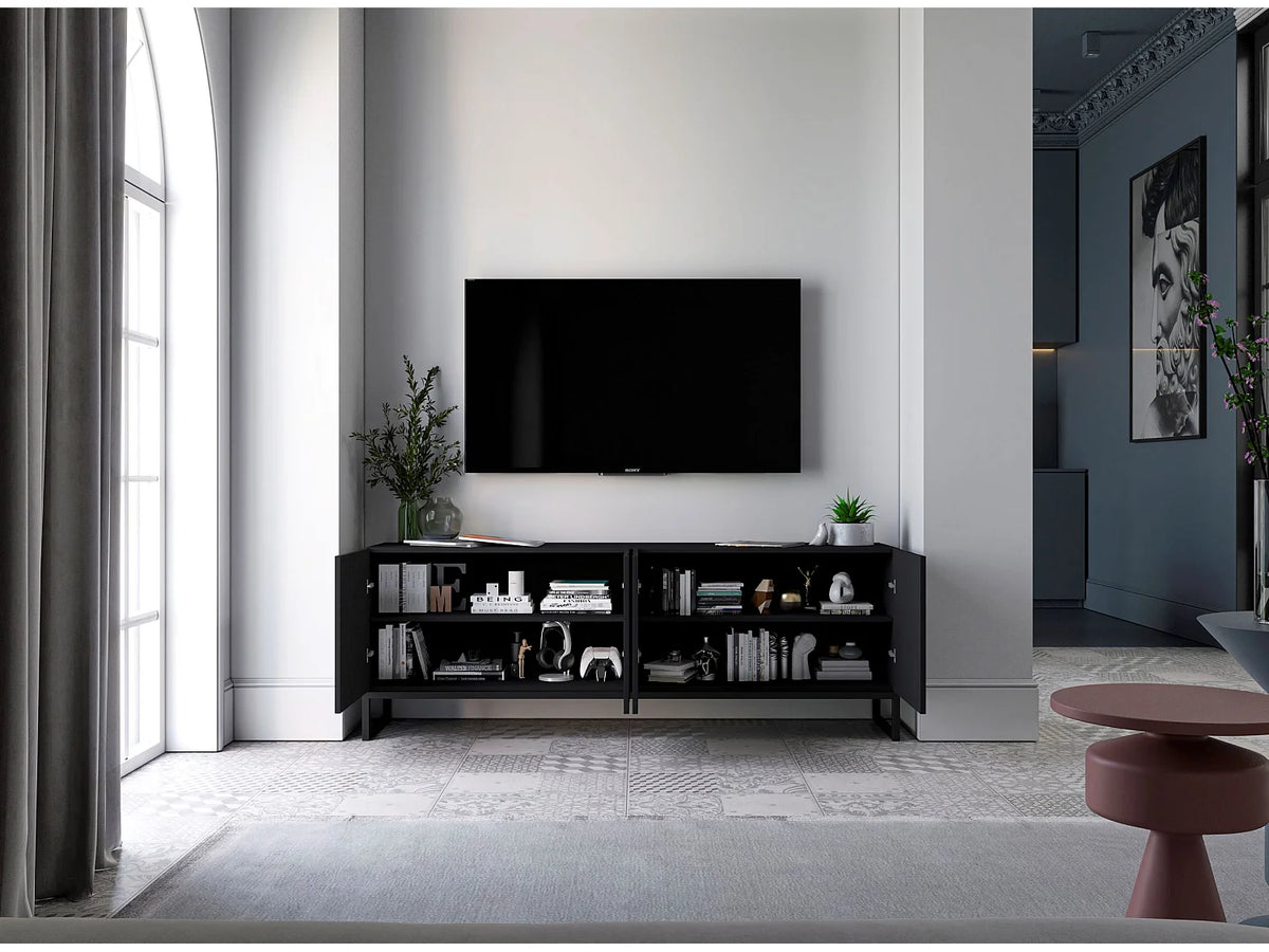 Meuble TV en Bois Noir - ELPIS vue 5
