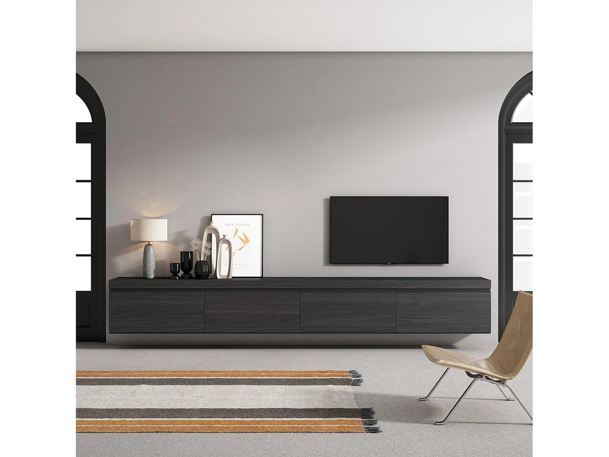Meuble TV en Bois Noir 320 cm - SKRAUT HOME vue 2