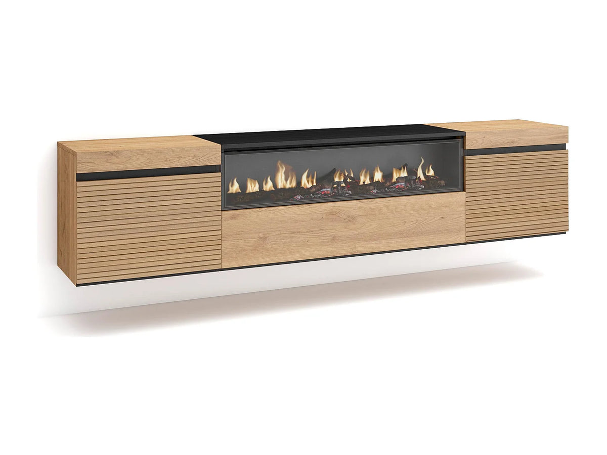 Meuble TV Suspendu avec LED 203 cm - SKRAUT HOME vue 2