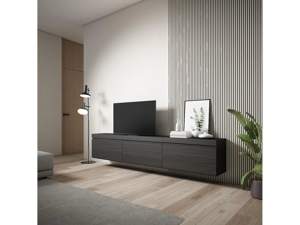 Meuble TV en Bois Noir 240 cm - SKRAUT HOME vue 2