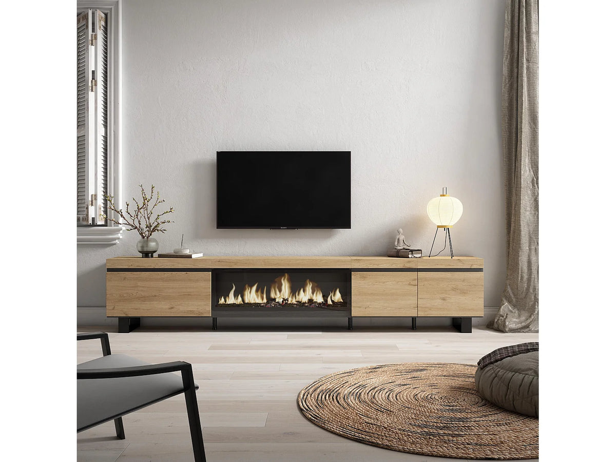 Meuble TV Effet Chêne Design 288 cm - SKRAUT HOME vue 2