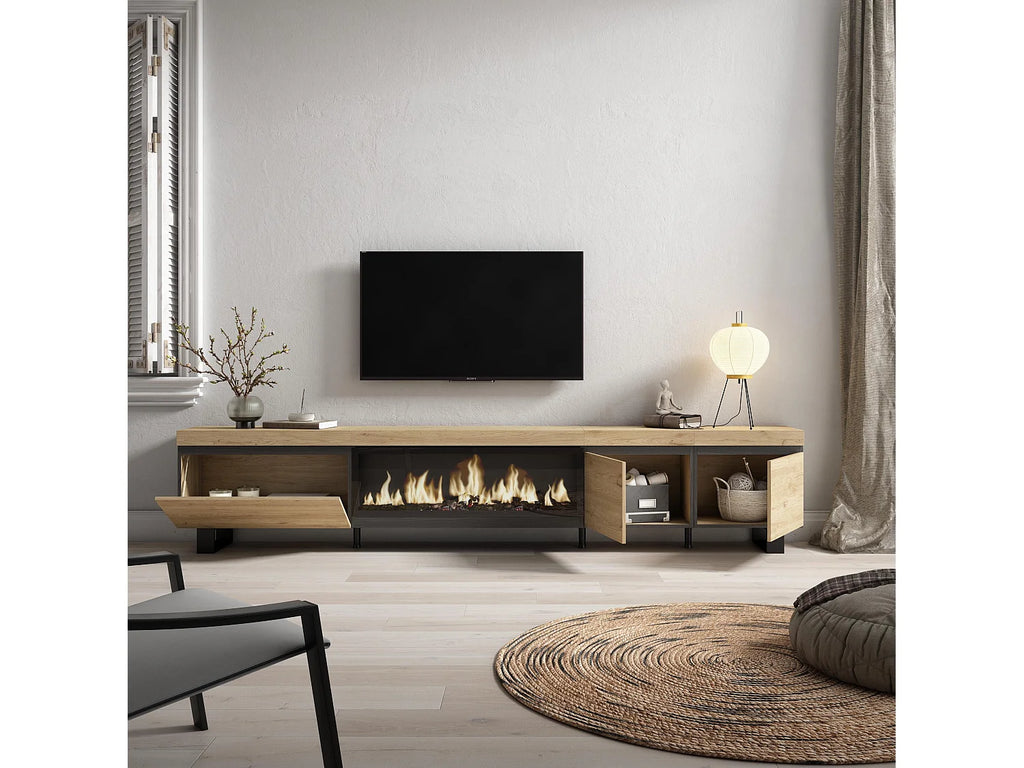 Meuble TV Effet Chêne Design 288 cm - SKRAUT HOME vue 3