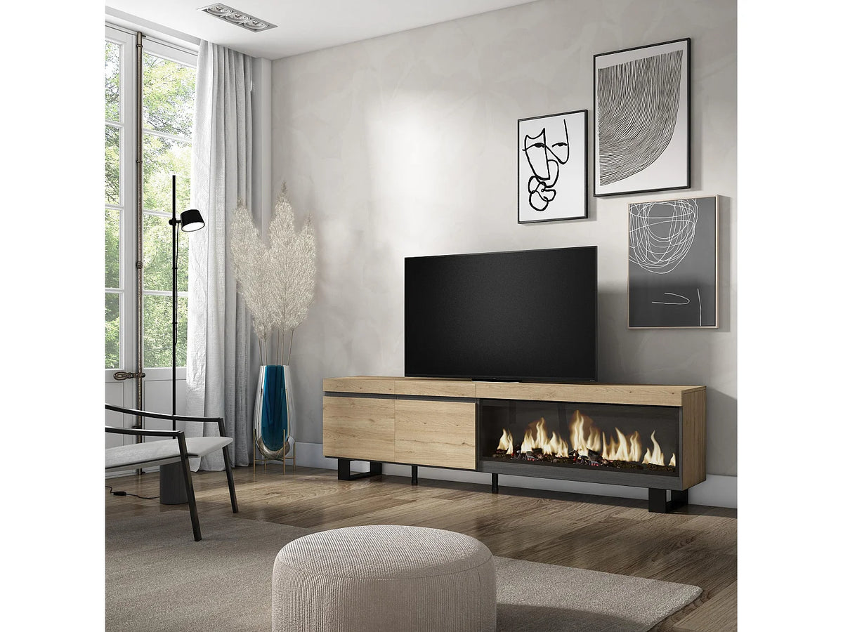 Meuble TV Effet Chêne Design - SKRAUT HOME vue 2