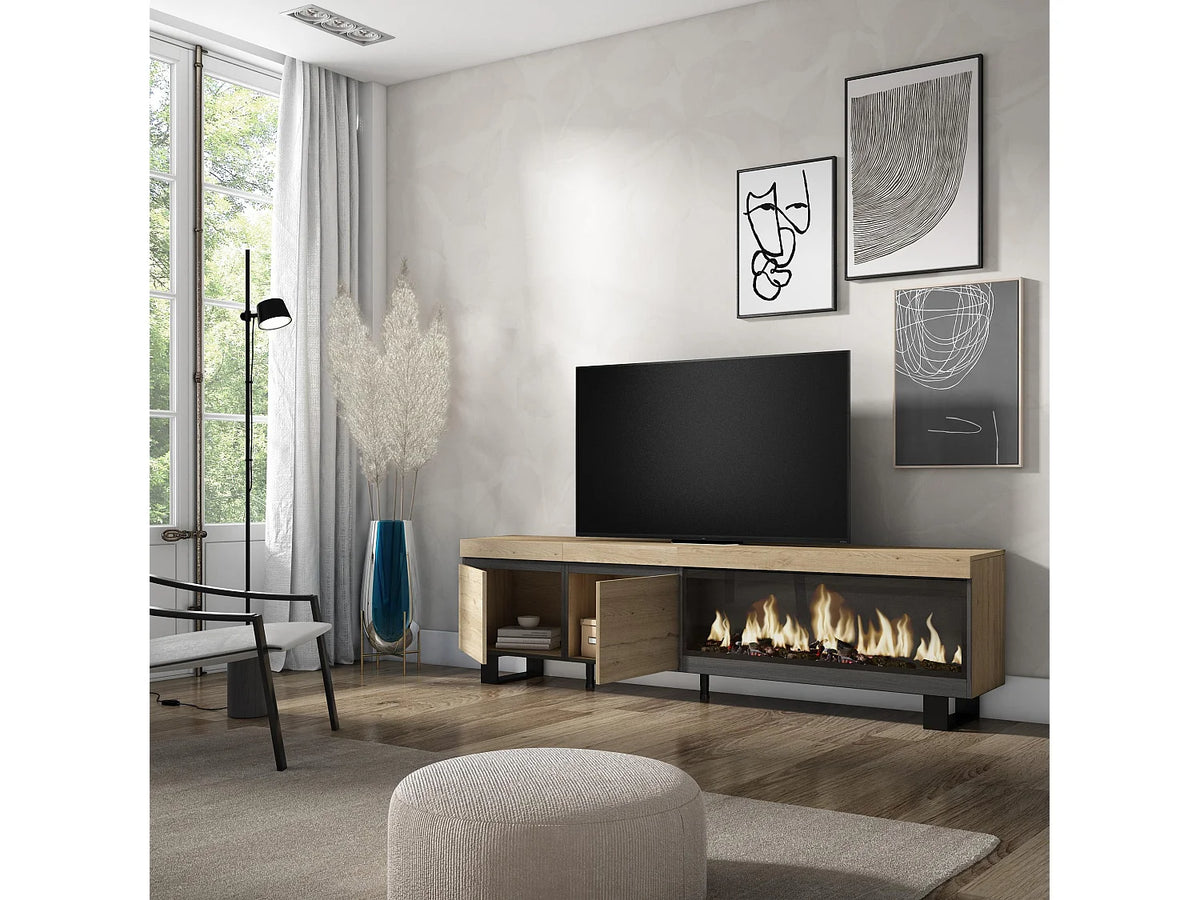 Meuble TV Effet Chêne Design - SKRAUT HOME vue 3