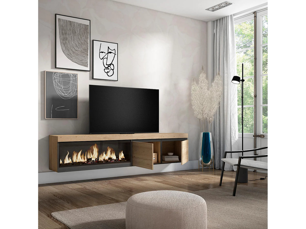 Meuble TV Suspendu avec LED - SKRAUT HOME vue 3
