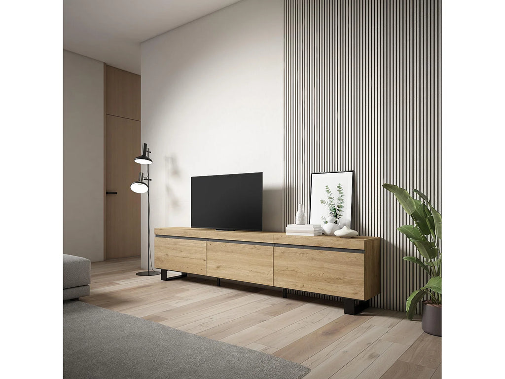 Meuble TV Effet Chêne Design 240 cm - SKRAUT HOME vue 2