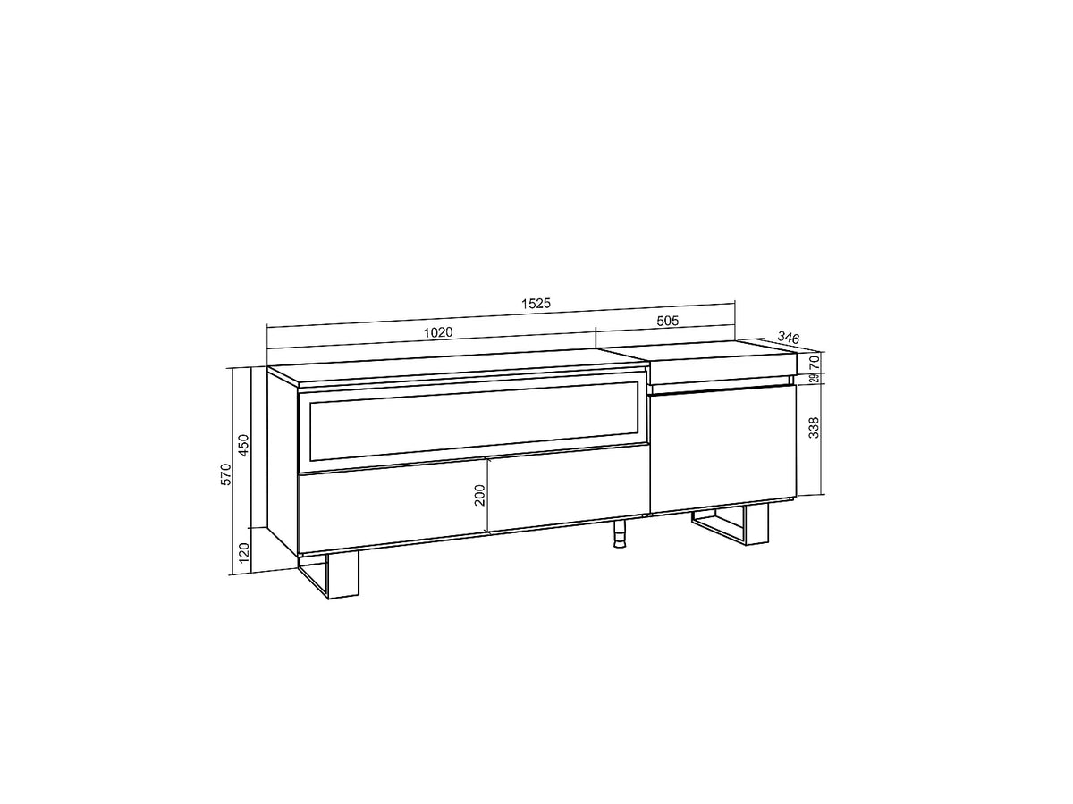 Meuble TV en Bois Blanc 152 cm - SKRAUT HOME vue 4