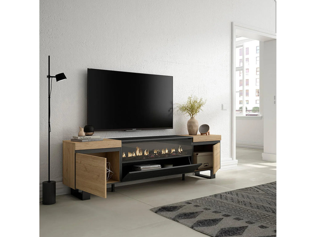 Meuble TV Effet Chêne Noir 203 cm - SKRAUT HOME vue 3