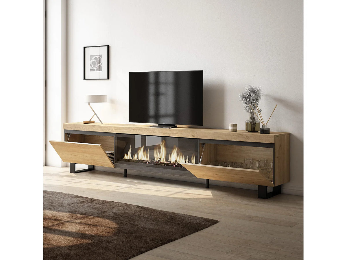Meuble TV Effet Chêne Design 267 cm - SKRAUT HOME vue 3