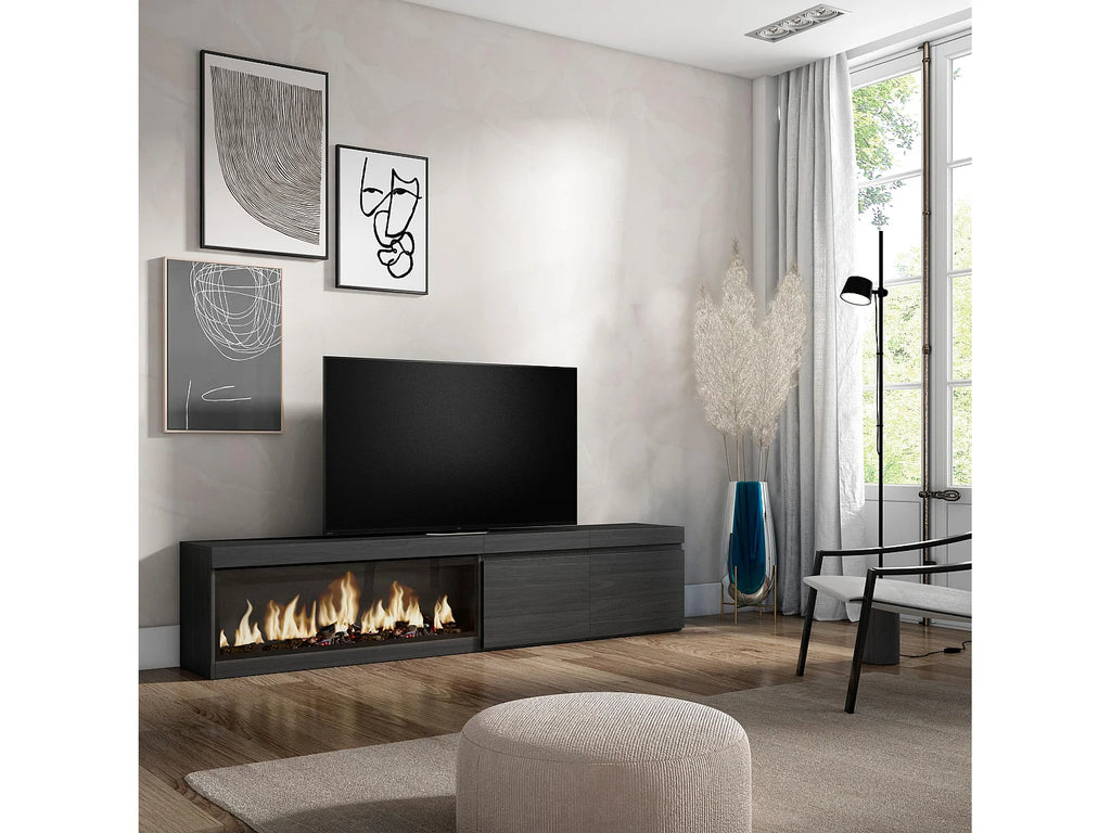 Meuble TV en Bois Noir 208 cm - SKRAUT HOME vue 2