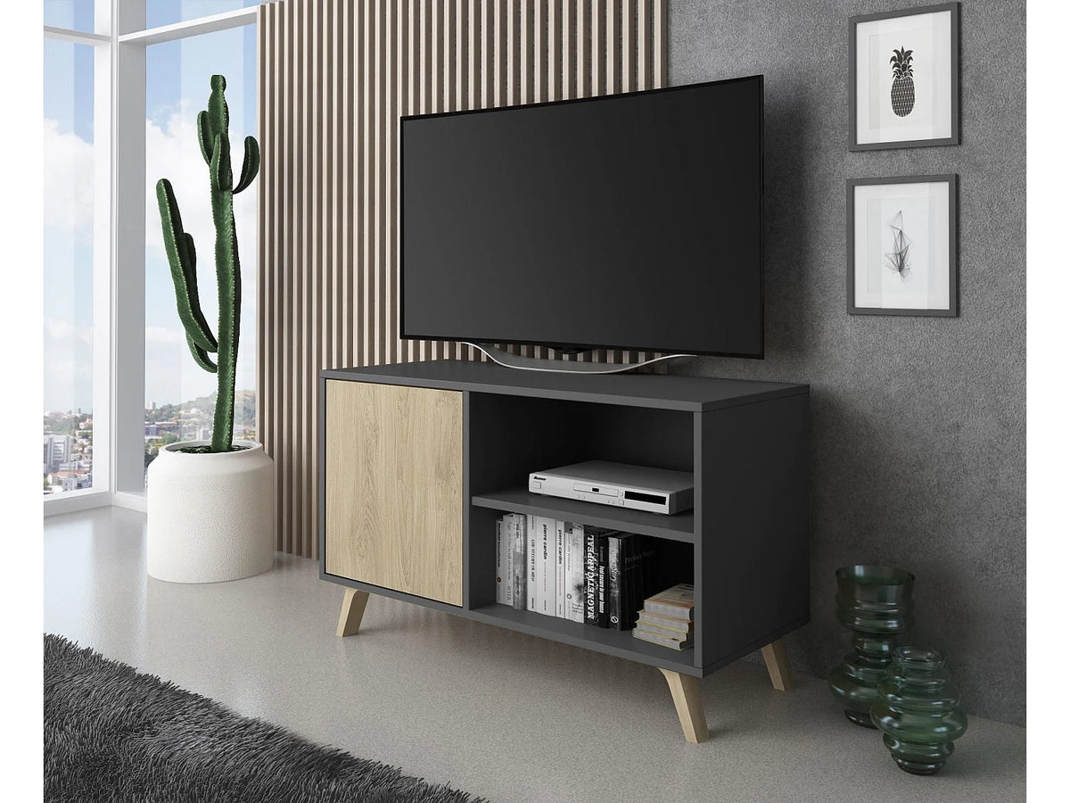 Meuble TV Effet Chêne Gris - WIND vue 2