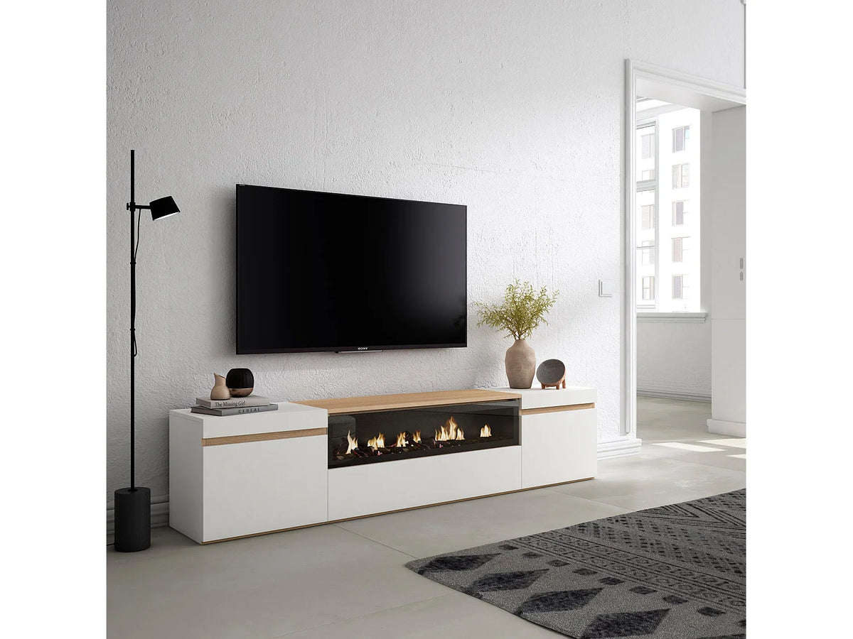 Meuble TV Effet Chêne Blanc - SKRAUT HOME vue 2