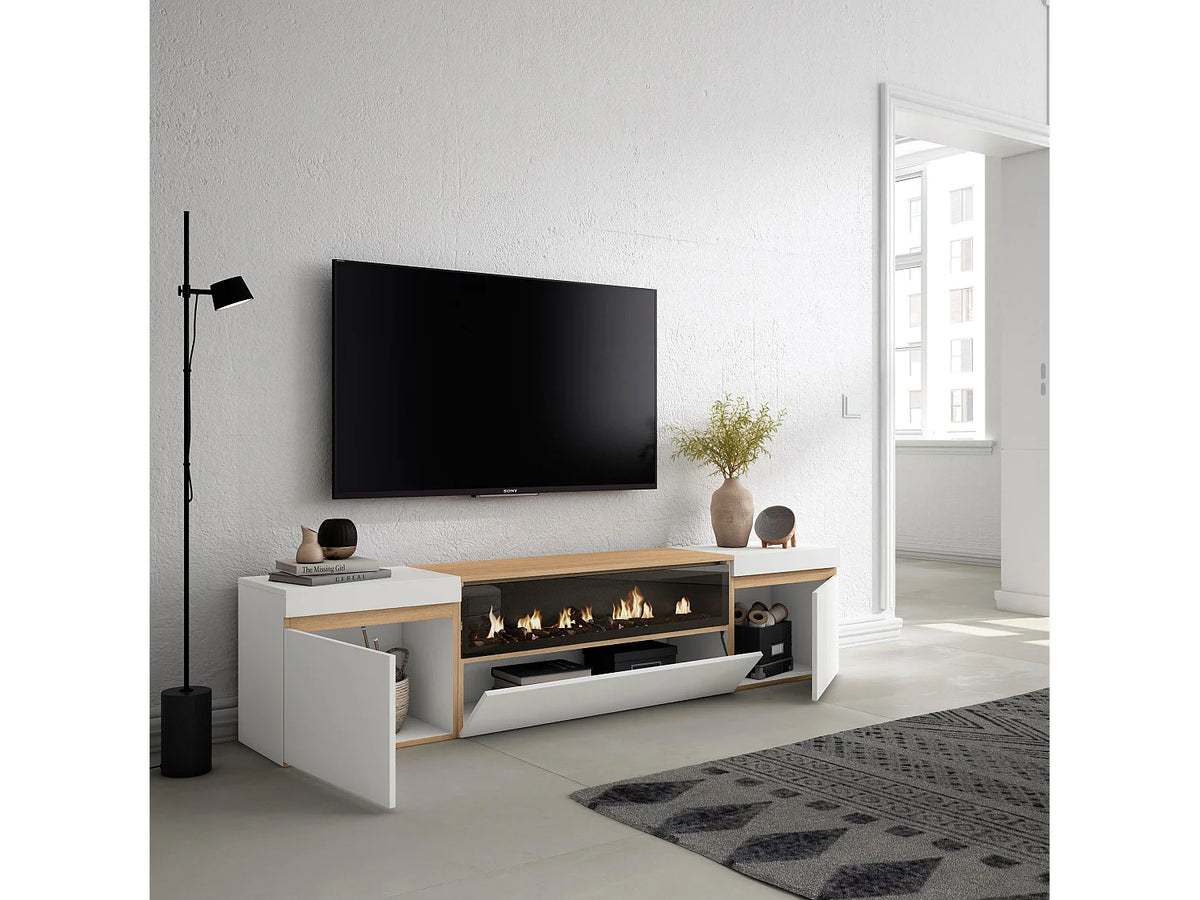 Meuble TV Effet Chêne Blanc - SKRAUT HOME vue 3