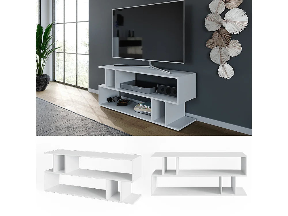 Meuble TV en Bois Blanc 120 cm - VICCO vue 2
