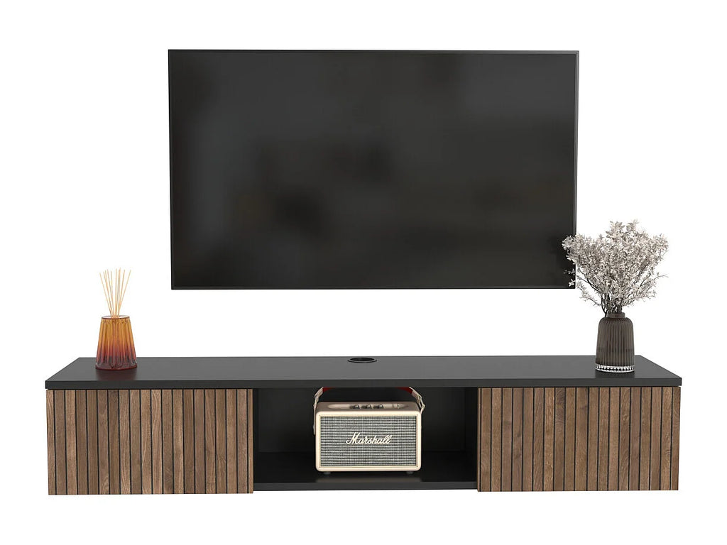 Meuble TV en Bois Noir - DECOROTIKA FR vue 5