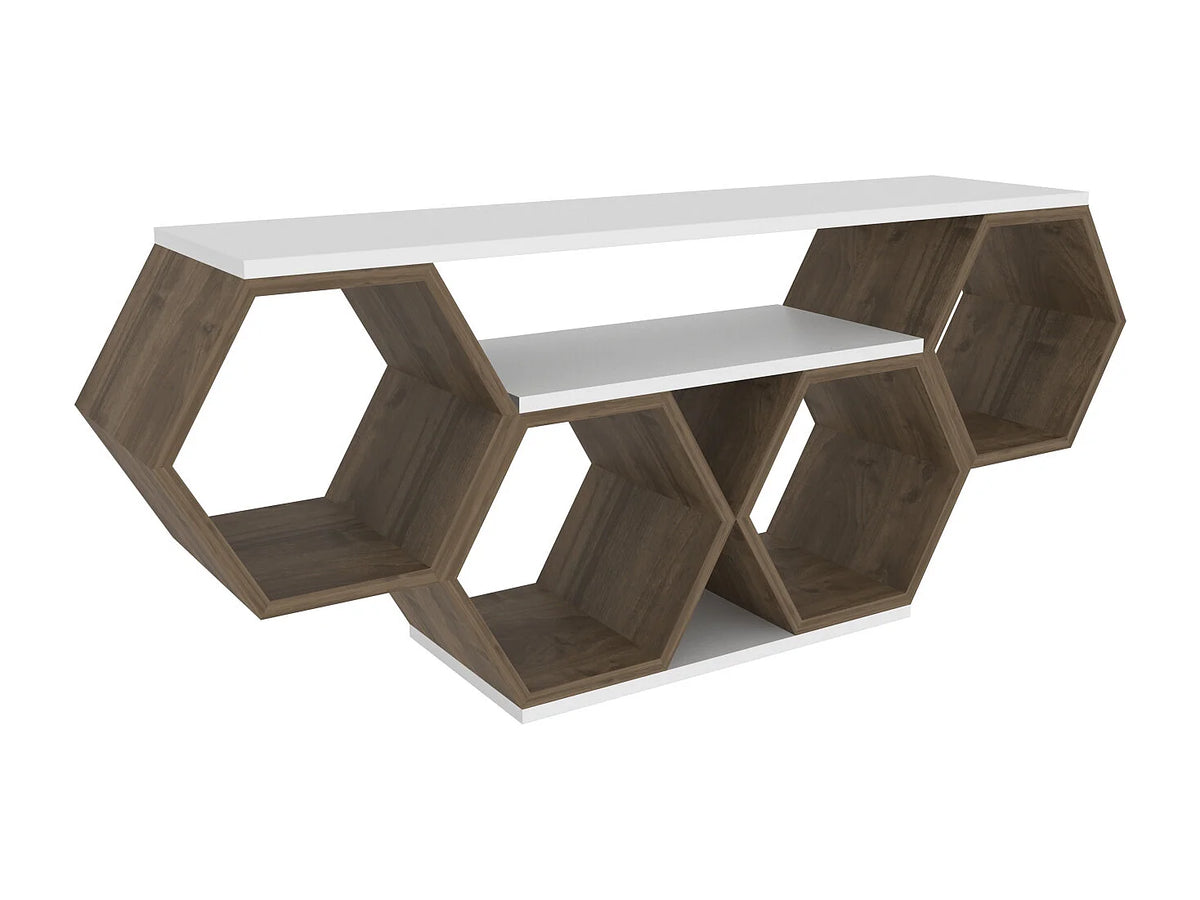 Meuble TV Blanc 120 cm - DECOROTIKA FR vue 6
