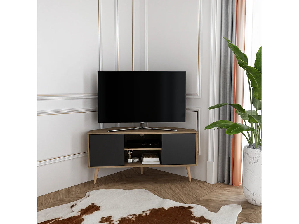 Meuble TV d'Angle Noir - DECOROTIKA FR