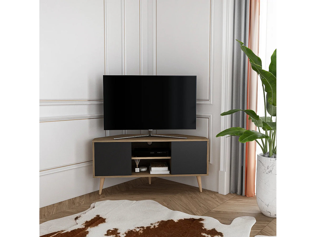 Meuble TV d'Angle Noir - DECOROTIKA FR