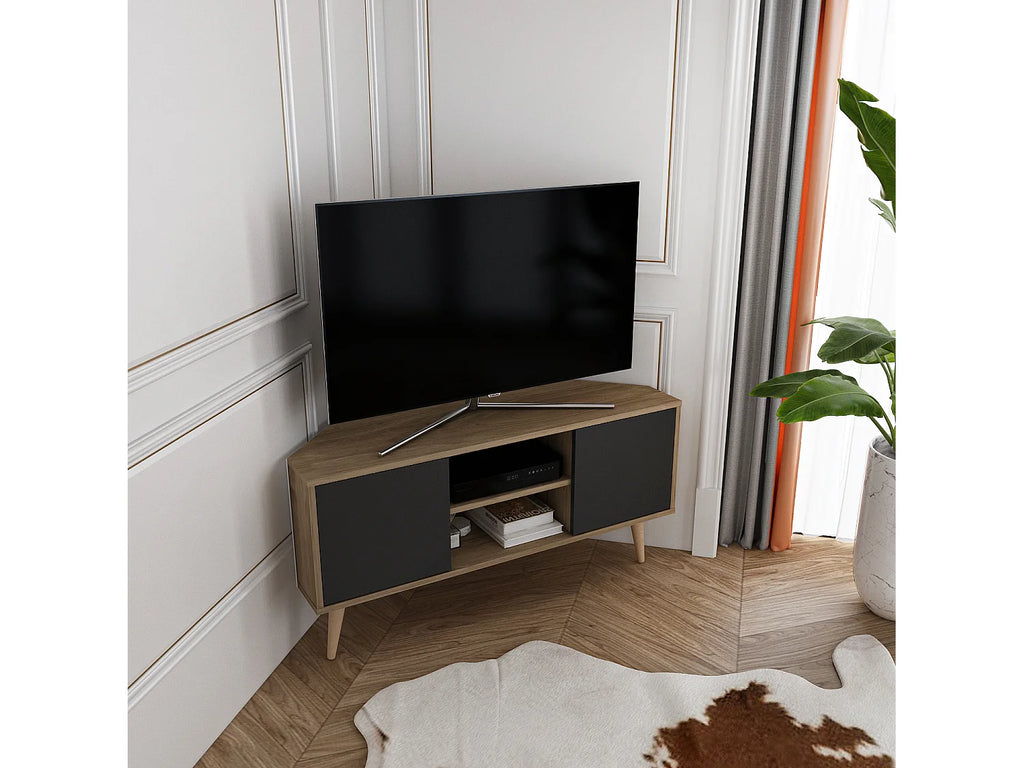 Meuble TV d'Angle Noir - DECOROTIKA FR vue 2