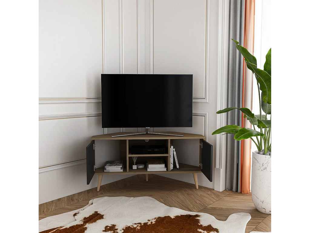 Meuble TV d'Angle Noir - DECOROTIKA FR vue 3