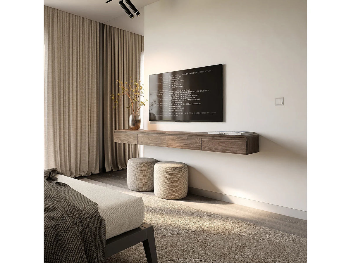 Meuble TV Effet Noyer 200 cm - BEMMI vue 2