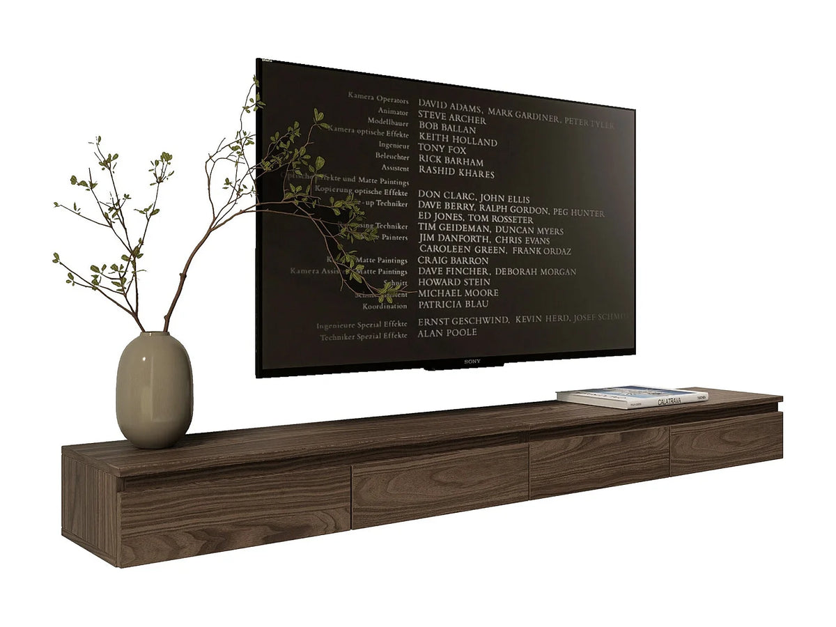 Meuble TV Effet Noyer 200 cm - BEMMI vue 5
