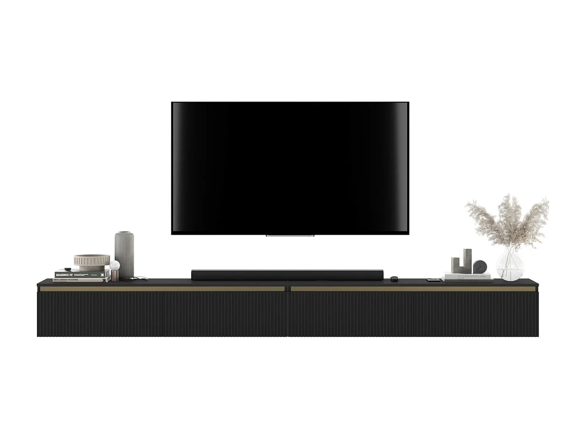 Meuble TV en Bois Noir - SELENE vue 2