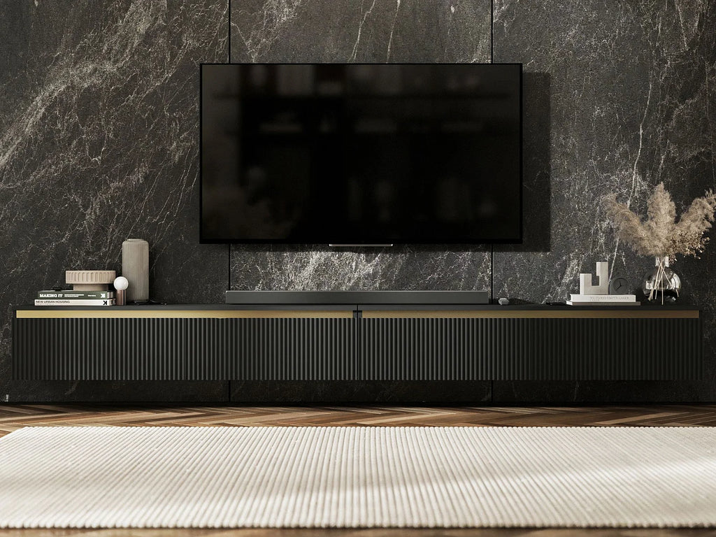 Meuble TV en Bois Noir - SELENE